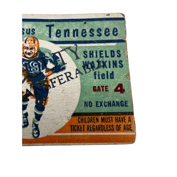 1959 Auburn vs Tennessee Football Ticket Stub Shields-Watkins Field September 26 - Picture 7 of 7